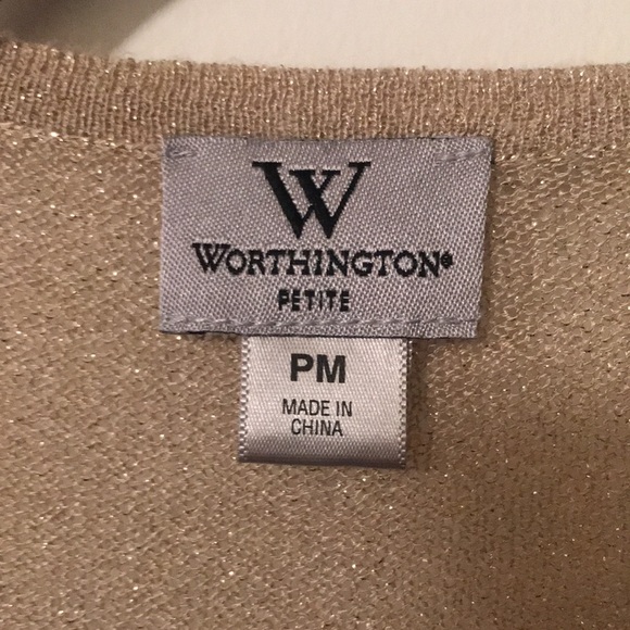 Worthington petite medium metallic short sleeve sweater - Picture 2 of 4